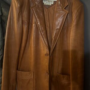 Men’s Vintage 70’s-80’s Pardners by Sheplers Long Leather Jacket-Western Style